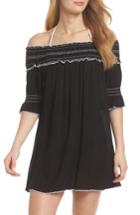 Women's Becca Nightingale Off The Shoulder Cover-up Dress /small - Black