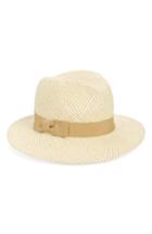 Women's Halogen Zigzag Straw Panama Hat - Brown
