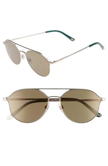 Women's Web 59mm Metal Aviator Sunglasses - Gold/ Green