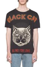 Men's Gucci Black Cat Graphic T-shirt - Grey
