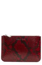 Orciani Large Diamond Genuine Python Pouch - Red