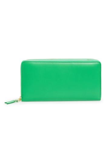 Men's Comme Des Garcons Leather Continental Long Wallet - Green