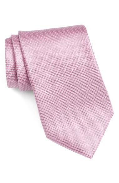 Men's Canali Solid Silk Tie, Size - Pink
