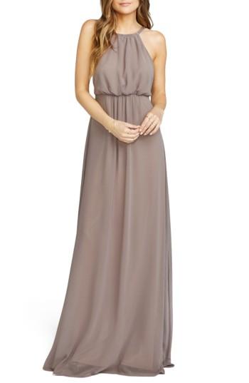 Women's Show Me Your Mumu Amanda Open Back Blouson Gown, Size - Brown