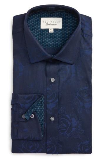 Men's Ted Baker London Trim Fit Floral Dress Shirt