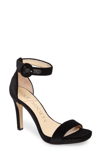 Women's Sole Society Emelia Ankle Strap Sandal M - Black