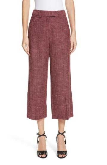 Women's Veronica Beard Madds Herringbone Wool Blend Trousers - Pink