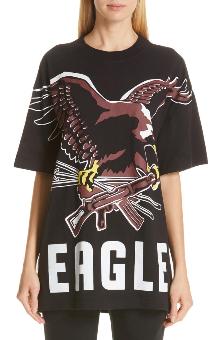 Women's Vetements Eagle Print Tee - Black