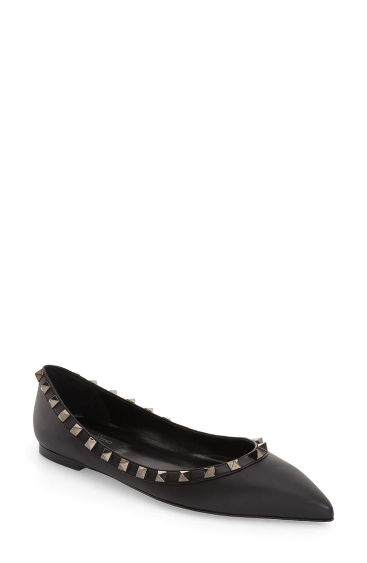 Women's Valentino Garavani 'rockstud' Flat .5us / 39.5eu - Black
