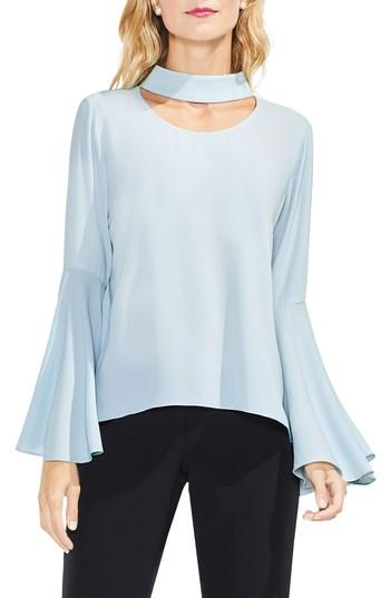 Women's Vince Camuto Choker Neck Bell Sleeve Blouse - Black