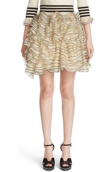 Women's Alexander Mcqueen Graphic Frill Knit Skirt
