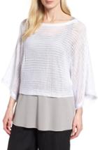 Women's Eileen Fisher Organic Linen Short Sweater, Size - White