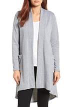 Women's Bobeau High/low Fleece Knit Cardigan - Grey