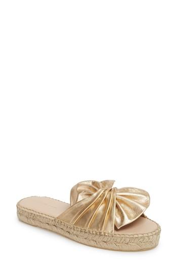 Women's Patricia Green Belinda Bow Espadrille Slide Sandal M - Metallic