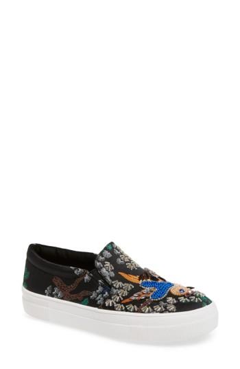 Women's Steve Madden Gwen Embellished Slip-on Platform Sneaker M - Black