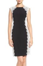 Women's Xscape Lace & Knit Sheath Dress - Black