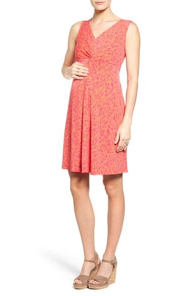 Women's Leota Sleeveless Maternity Dress - Orange