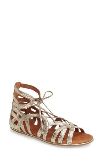 Women's Gentle Souls By Kenneth Cole 'break My Heart 3' Cage Sandal .5 M - Metallic