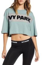 Women's Ivy Park Sheer Flocked Logo Crop Tee, Size - Green