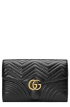 Gucci Gg Marmont 2.0 Matelasse Leather Clutch - Black