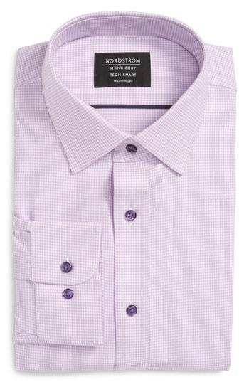 Men's Nordstrom Men's Shop Tech-smart Traditional Fit Stretch Solid Dress Shirt .532/33 - Purple
