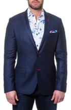 Men's Maceoo Descartes Sprinkle Linen & Cotton Blend Sport Coat (s) - Blue