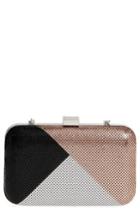 Whiting & Davis Color Block Mesh Box Clutch - Black