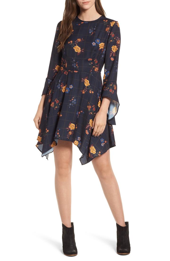 Women's The Fifth Label Syllabus Shark Bite Hem Dress - Blue