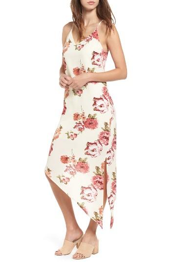 Women's Dee Elly Floral Asymmetrical Midi Dress - Ivory