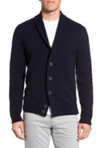 Men's John Smedley Slim Fit Merino Wool & Cashmere Cardigan - Blue