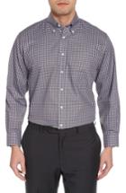 Men's Nordstrom Men's Shop Classic Fit Non-iron Gingham Dress Shirt .5 - 34 - Metallic (online Only)