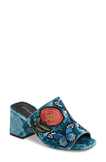 Women's Jeffrey Campbell Perpetua Butterfly Open Toe Mule .5 M - Blue