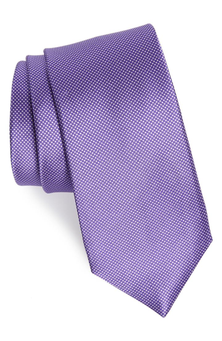 Men's Nordstrom Men's Shop Spots Silk Tie, Size - Purple