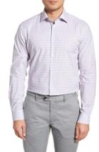 Men's John Varvatos Star Usa Slim Fit Stretch Check Dress Shirt L - Purple