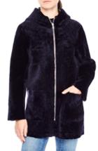Women's Sandro Zip Front Genuine Shearling Jacket - Blue