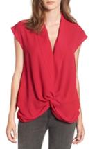 Women's Trouve Twist Front Knot Top, Size - Red