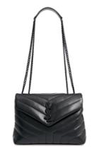Saint Laurent Small Loulou Leather Shoulder Bag - Black