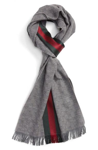 Men's Gucci Verbier Wool & Silk Scarf