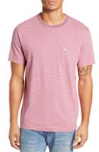 Men's Psycho Bunny Tamar Stripe Pocket T-shirt (xs) - Coral