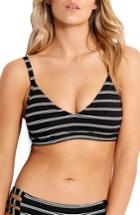Women's Seafolly Inka Stripe Underwire Bralette Bikini Top Us / 8 Au - Black