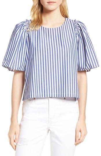 Women's Habitual Valeria Stripe Stretch Cotton Top - Blue
