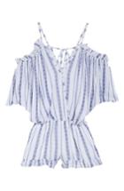 Women's Surf Gypsy Stripe Cold Shoulder Romper - Ivory