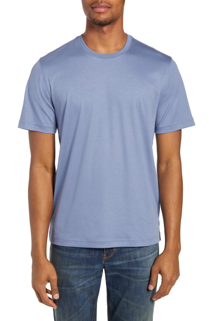 Men's Nordstrom Men's Shop Tech-smart Crewneck T-shirt - Blue