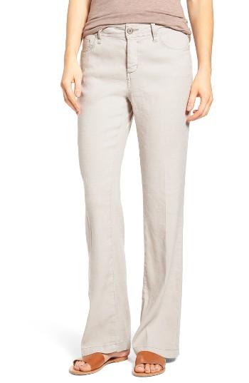 Women's Nydj 'wylie' Five-pocket Linen Trousers P - Beige