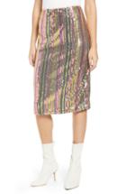 Women's Leith Rainbow Sequin Midi Skirt, Size - Purple
