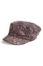 Women's August Hat Coated Boucle Lieutenant Cap - Burgundy