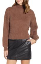 Women's Prima Ribbed Mock Neck Sweater - Brown