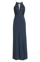 Women's Morgan & Co. Lace & Jersey Gown /2 - Grey