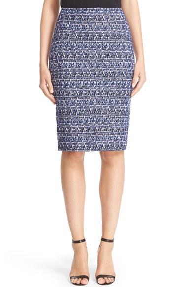 Women's St. John Collection Delphinium Tweed Pencil Skirt
