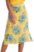 Women's Madewell Side Button Silk Skirt - Yellow